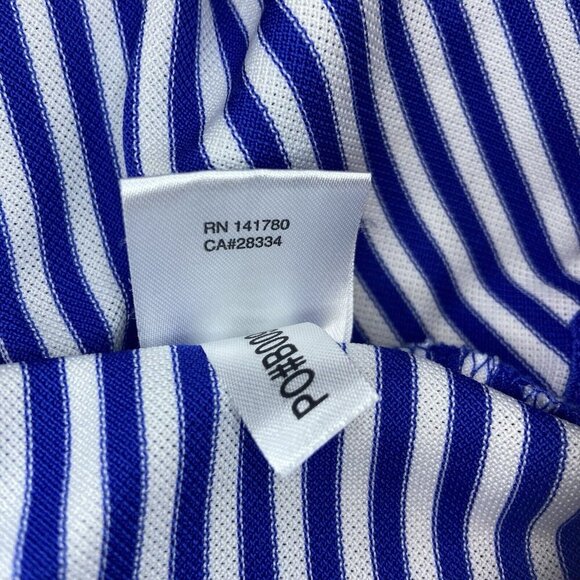 BOBBY JONES X-H20 Blue Striped Golf Polo Shirt Embroidered Cascata Men's Size L - Picture 9 of 11